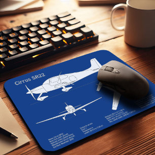 Cirrus SR22 - Aeroplane Blueprint Drawing Plans AB Mouse Pad