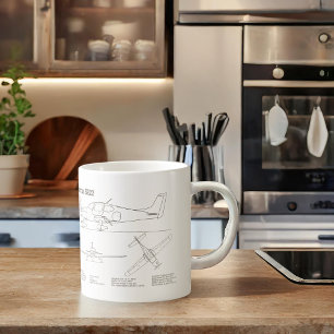 Cirrus SR22 - Aeroplane Blueprint Drawing Plans BD Coffee Mug