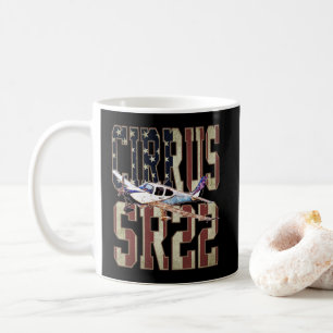 Cirrus SR22 Aircraft Vintage United States Flag Coffee Mug