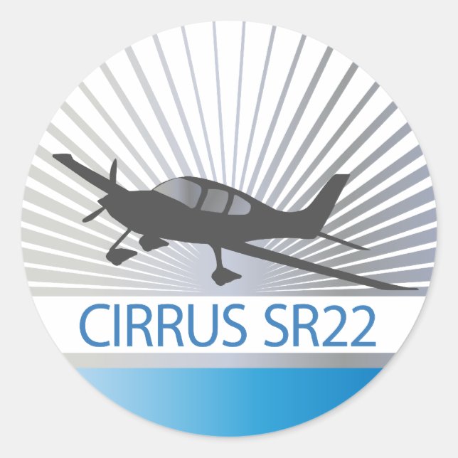 Cirrus SR22 Classic Round Sticker (Front)