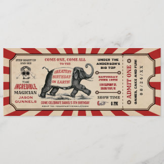Cirus Birthday Party Ticket Invitations Raffle