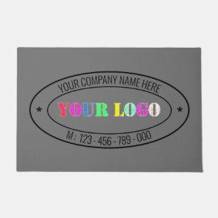 Cistom Business Logo and Text Company Doormat