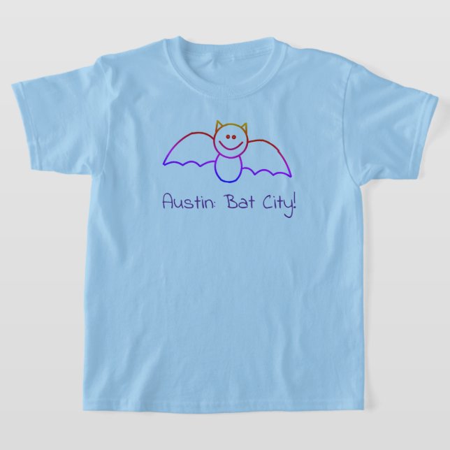 CISV Austin Child's Blue Bat City T-Shirt (Laydown)