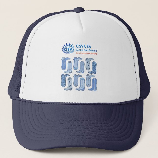 CISV Austin Cowboy Boots Trucker Hat (Front)