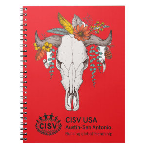 CISV Austin Decorative Cattle Skull Notebook