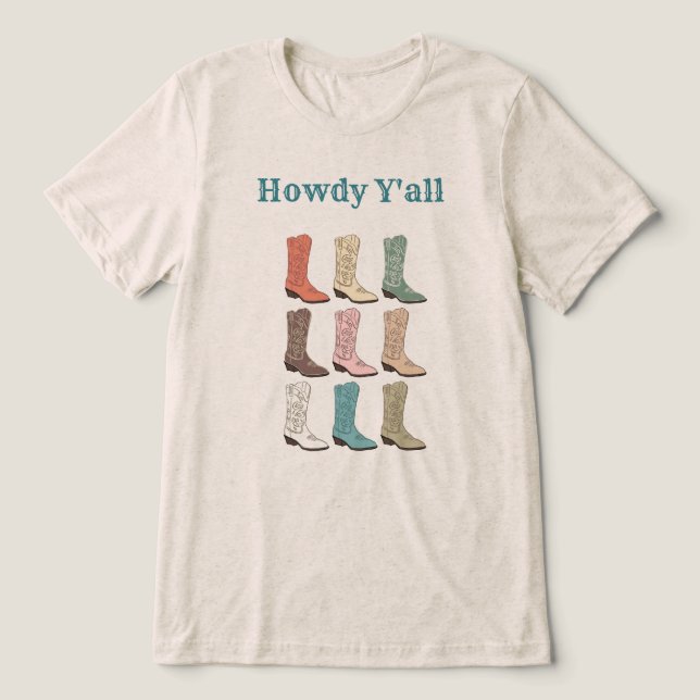 CISV Austin Howdy Y'all Men's Tri-Blend Shirt (Design Front)