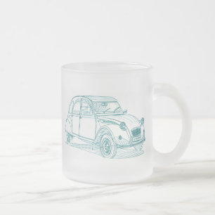 Cit 2CV Frosted Glass Coffee Mug