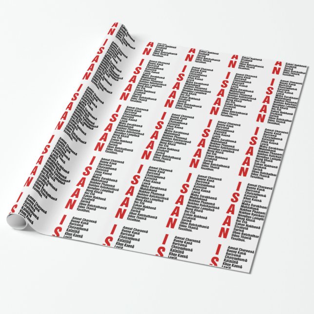 Cities of Isaan, Thailand Wrapping Paper (Unrolled)