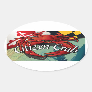 Citizen Crab of Maryland Oval Sticker