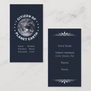 Citizen of Planet Earth Business Card