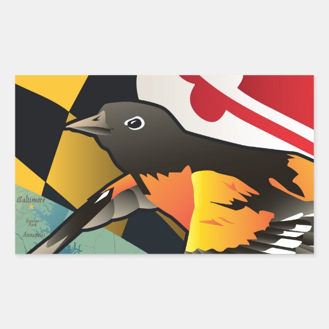 Citizen Oriole, Maryland's State Bird Rectangular Sticker (Front)