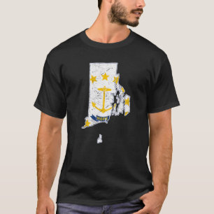 Citizen Proud America State Distressed Map Rhode I T-Shirt