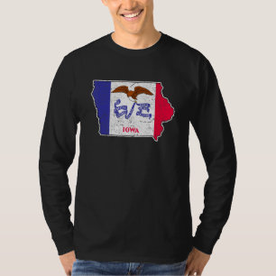 Citizen Proud America State Us Distressed Map Iowa T-Shirt