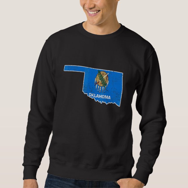 Citizen Proud America State Us Distressed Map Okla Sweatshirt (Front)