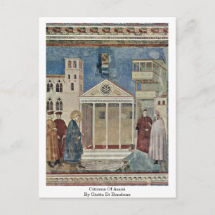 Citizens Of Assisi By Giotto Di Bondone Postcard