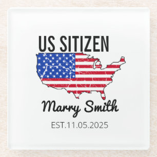 Citizenship Day American – Proud to Be an America Glass Coaster