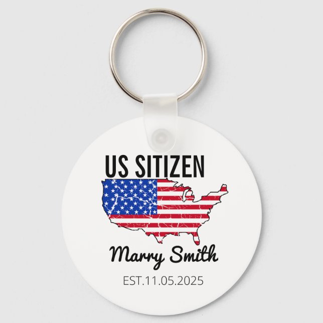 Citizenship Day American  – Proud to Be an America Key Ring (Front)