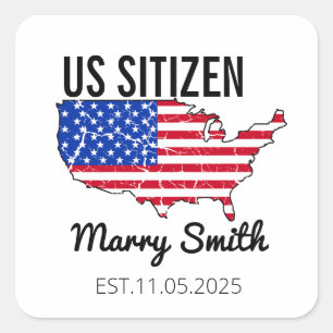 Citizenship Day American  – Proud to Be an America Square Sticker