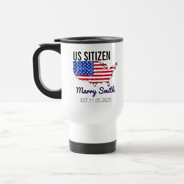 Citizenship Day American  – Proud to Be an America Travel Mug (Left)