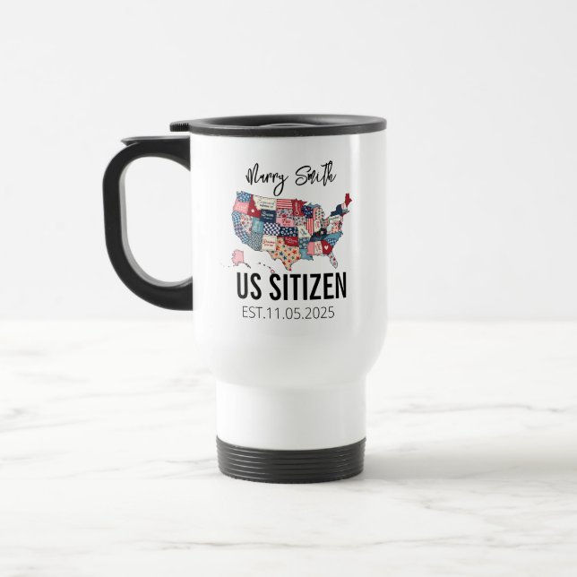 Citizenship Day American  – Proud to Be an America Travel Mug (Left)