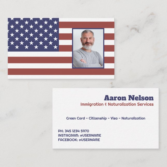 🗽 Citizenship Immigration Business Card (Front/Back)