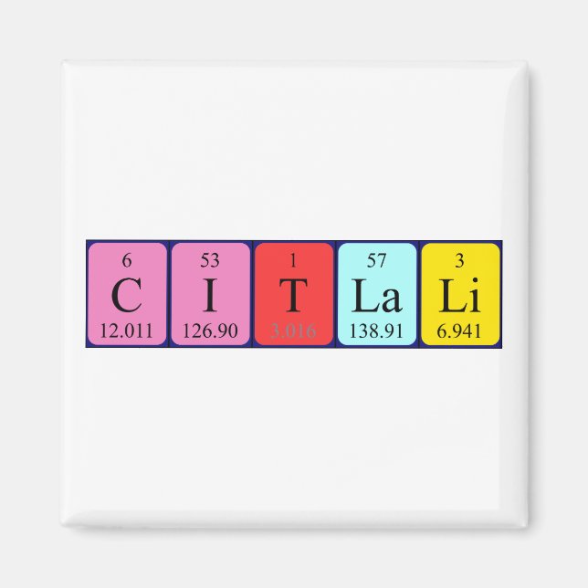 Citlali periodic table name magnet (Front)