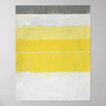 'Citric' Gray and Yellow Abstract Art