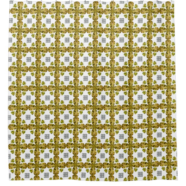 Citrine Clover Shower Curtain (Front)