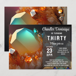 Citrine Crystal Topaz Jewels November Birthday Invitation