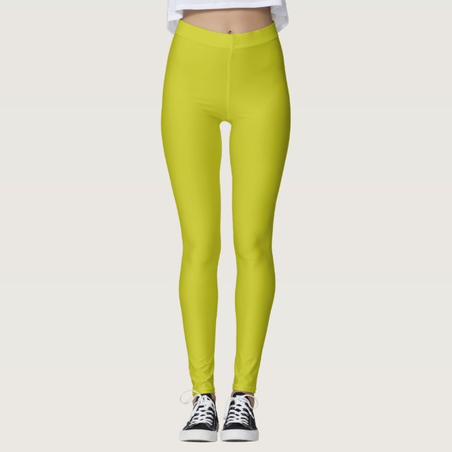Citrine Solid Plain Colour Leggings (Front)