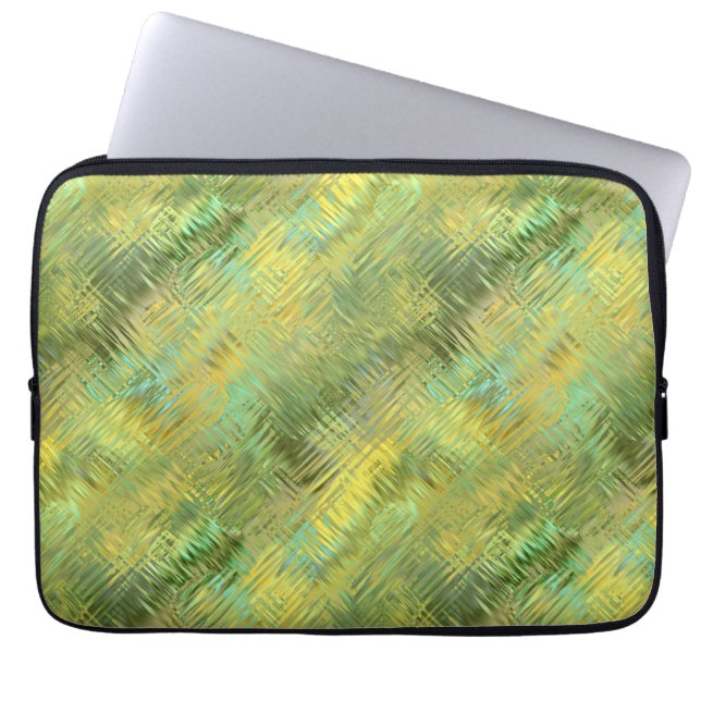 Citrine Yellow Glassy Texture Laptop Sleeve (Front)