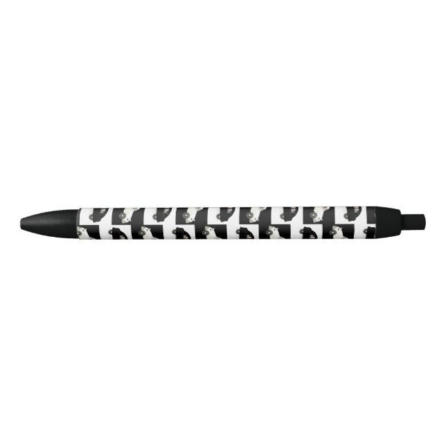 Citroen 2 CV Tiled Pattern Black Ink Pen (Front)