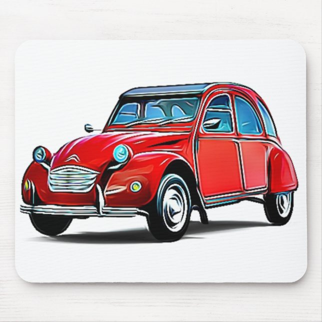 Citroen 2CV Cartoon Mouse Pad (Front)