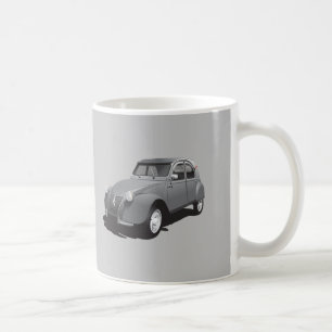 Citroën 2CV - grey - logo - diy mug -