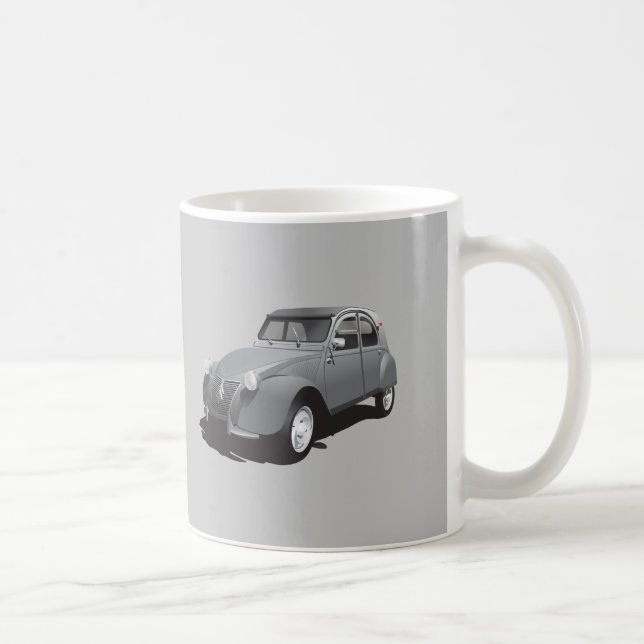 Citroën 2CV - grey - logo - diy mug - (Right)