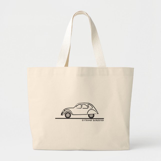 Citroen 2CV Large Tote Bag (Front)