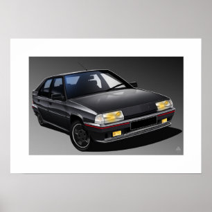 Citroen BX 16V Illustrated Poster