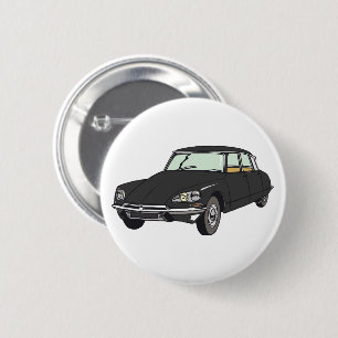 Citroen DS 19 Black 6 Cm Round Badge