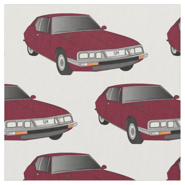 Citroen SM Maroon Fabric (License Plate Modified) (Close Up)