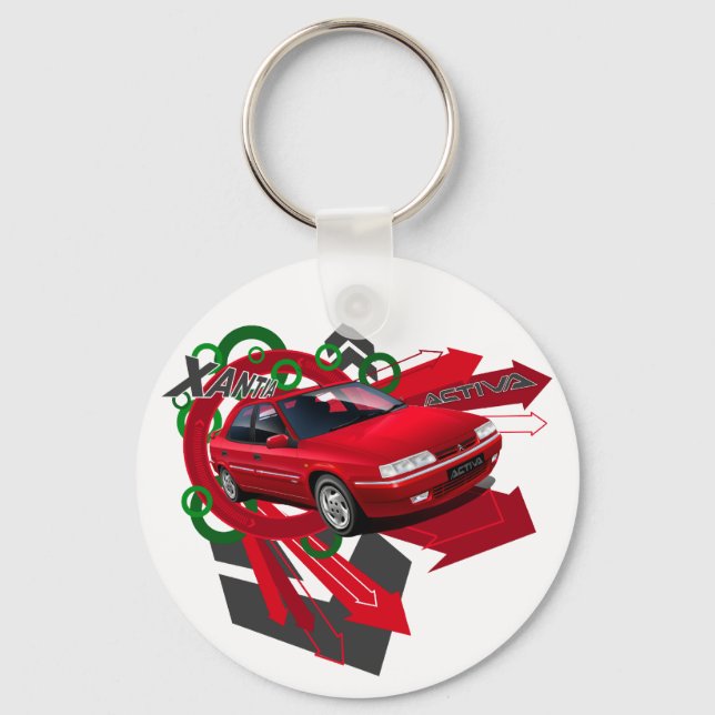 Citroen Xantia Activa Illustrated Key ring (Front)