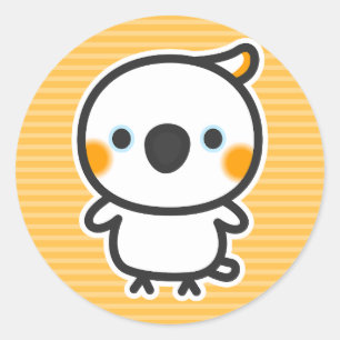 Citron-crested cockatoo classic round sticker