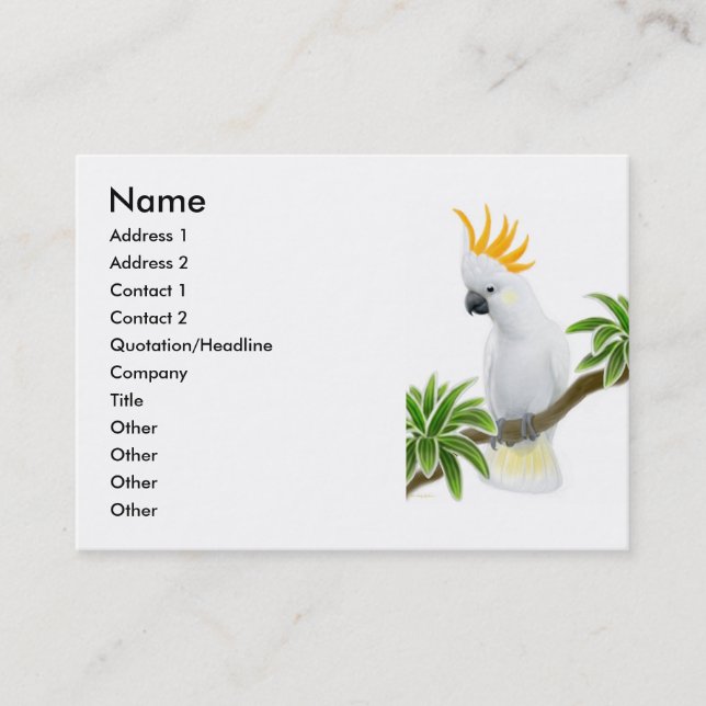 Citron Crested Cockatoo Profile Card (Front)