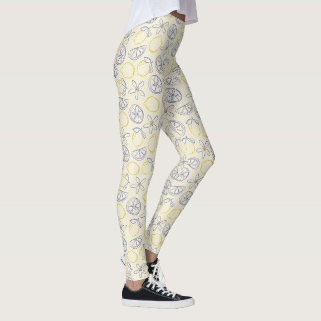 Citron Doodle Pattern Leggings (Right)