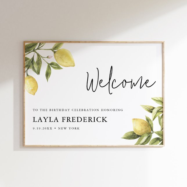 CITRON Lemon Birthday Party Welcome 18x24 Poster (Creator Uploaded)