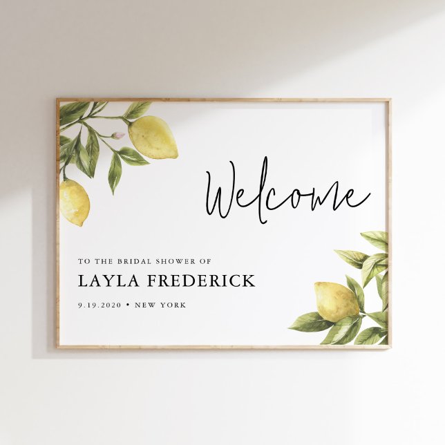 CITRON Lemon Bridal Shower Welcome Sign Poster (Creator Uploaded)
