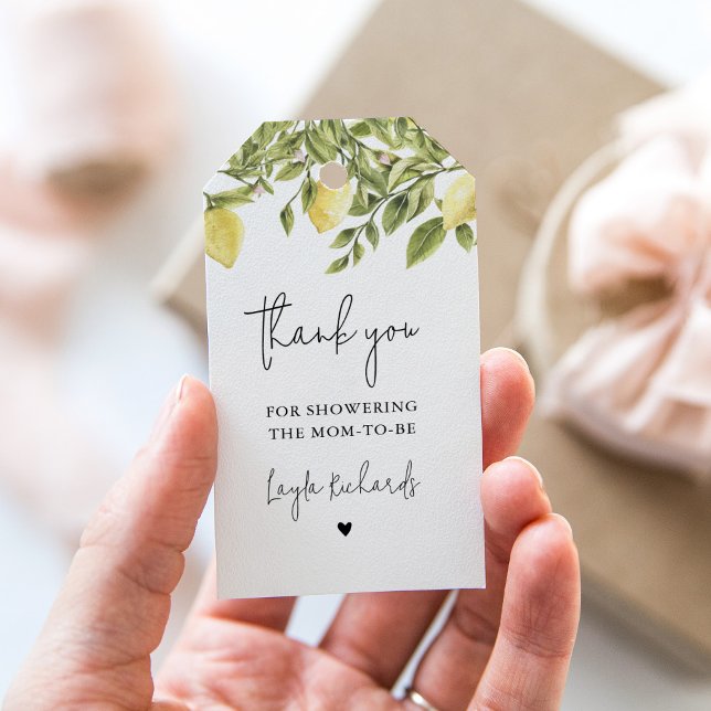 CITRON Lemon Citrus Baby Shower Favour tag (Creator Uploaded)