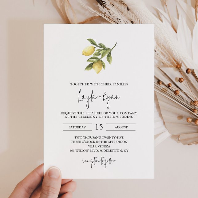 CITRON Lemon Wedding Invitation (Creator Uploaded)