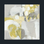 Citron Mist Magnet<br><div class="desc">Citron Mist III by June Erica Vess. Features shades of yellow and grey to create an abstract design.</div>