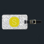 Citron Monogram Black and White Dalmatian Spots Luggage Tag<br><div class="desc">This modern pattern of Dalmatian like spots is on trend and a very cool way to add animal print to your life,  personalise this luggage tag with a monogram and custom address text. ©2014 all rights reserved.</div>