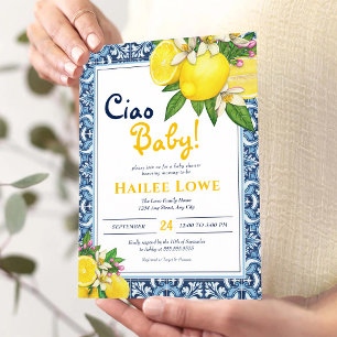 Citrus Amalfi Coast Mediterranean Baby Shower Invitation